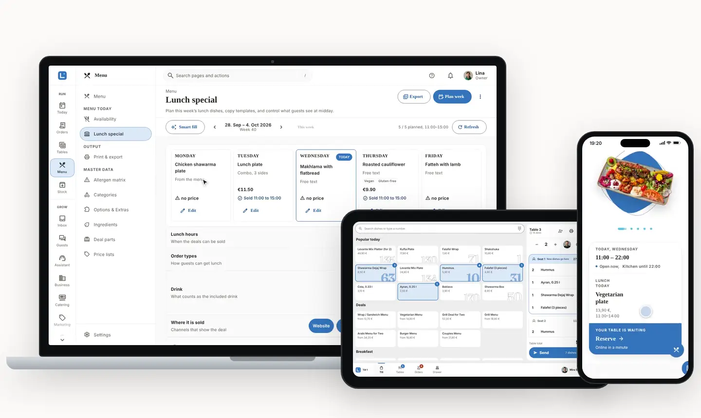 Zelixy at Levante: admin, till and order tracking